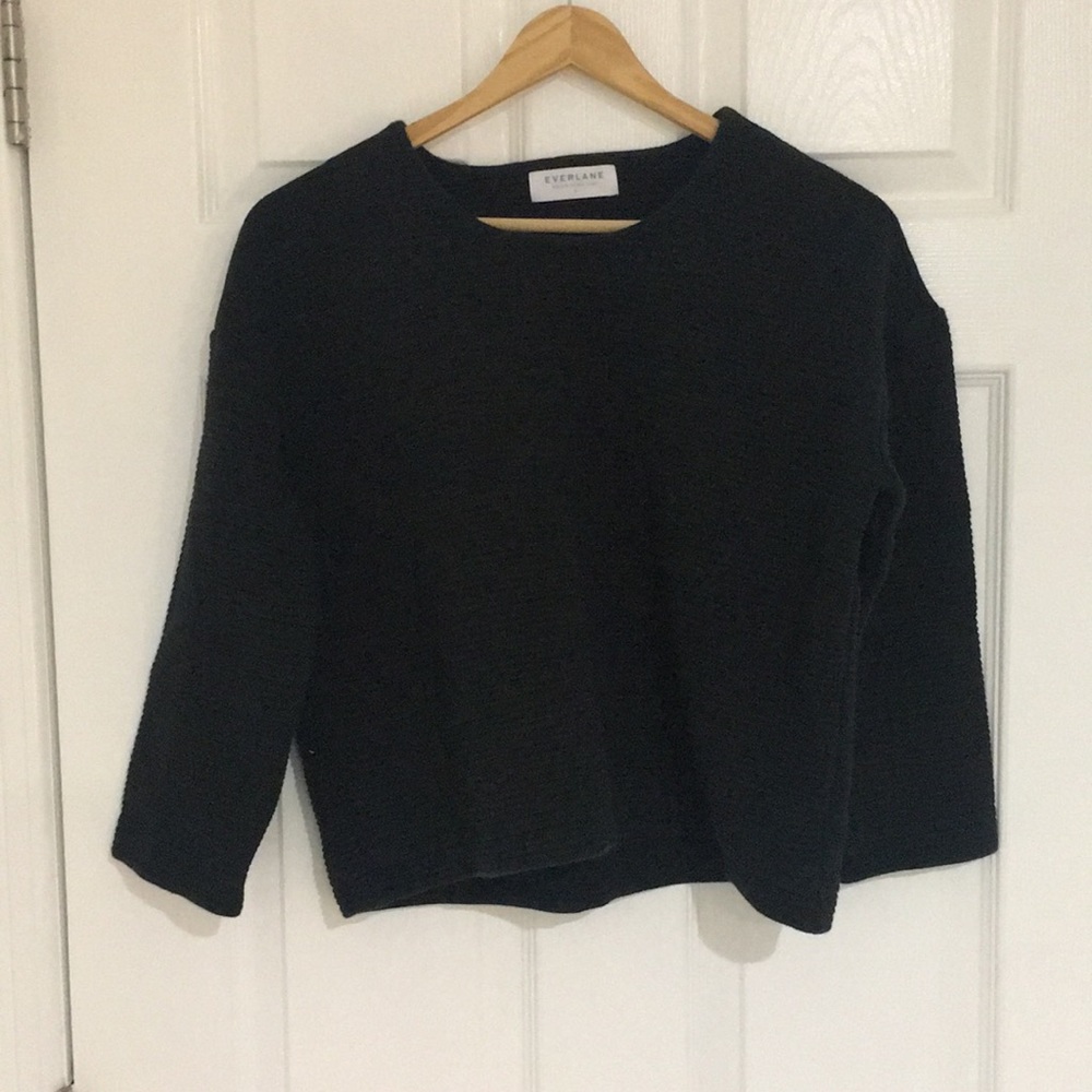 Everlane Cropped Ribbed Sweatshirt